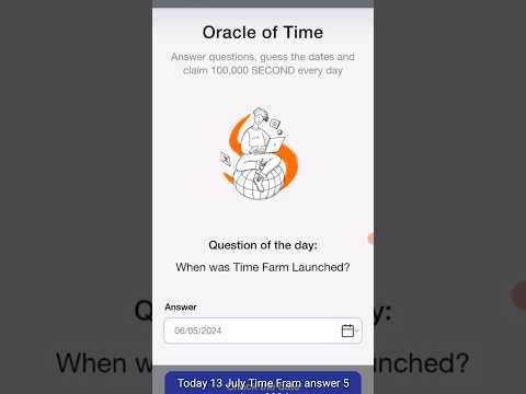 Time Fram Today 13 July answer #airdrops #earnmoneyonline