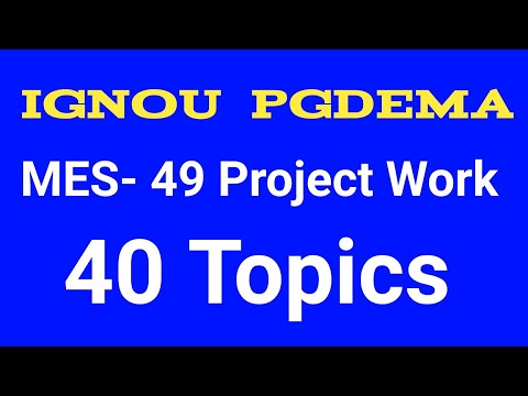 PGDEMA PROJECT TOPICS | इग्नू प्रॉजेक्ट टॉपिक्स