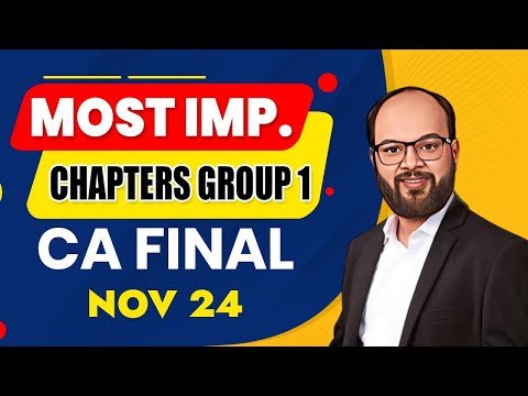 CA Final Group 1 Most Important Chapters | CA Final Group 1 High Priority Chapters Nov 2024 | ICAI