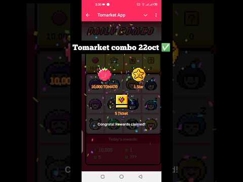 Tomarket combo 22oct #airdrop #crypto #tomarket