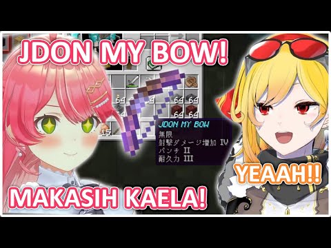 Lama Tak Jumpa KAELA Di Minecraft, MIKO Mendapat "JDON MY BOW" Dari KAELA (Day 4) | (Hololive Clips)