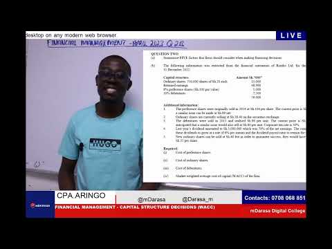 FINANCIAL MANAGEMENT - COSTS OF CAPITAL INCLUDING WACC