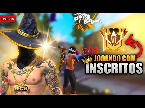 🔥RUMO AO DESAFIANTE🔥JOGANDO COM INSCRITOS🔥CÓDIGO DE EQUIPE🔥UPANDO CONTA🔥FREE FIRE AO VIVO🔥