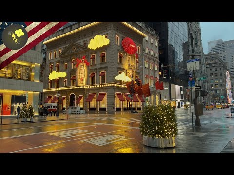 [4K] Magical NYC Stroll: Unveiling Fifth Ave, Rockefeller Christmas Tree, Radio City & Times Square