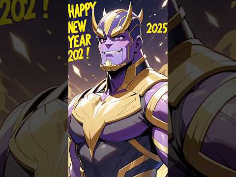 THANOS wishing us a very HAPPY NEW YEAR 2025🎉🎉#shorts #goku #newyear2025 #anime #ai #avengers #dbz