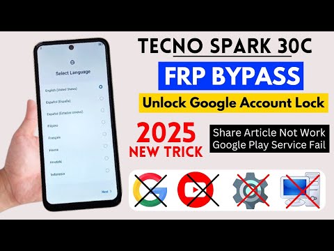 Tecno Spark 30c Frp Bypass Without Pc Android 14 | Share Article Not Work | Tecno KL5 Frp Unlock