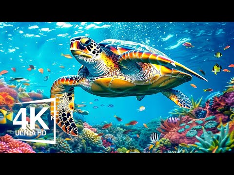 Aquarium 4K VIDEO (ULTRA HD)🐠Healing music for the soul and heart - calm melodies for the nerves