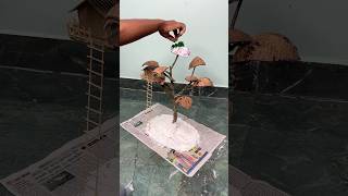 Coconut Shell Tree house - Table Top Decor #short #reel #homedecor #youtubeshort #diycrafts #viral