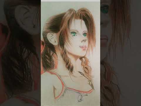 final fantasy vii aerith drawing (old x New) #finalfantasy  #finalfantasyaerith #drawing #animeart