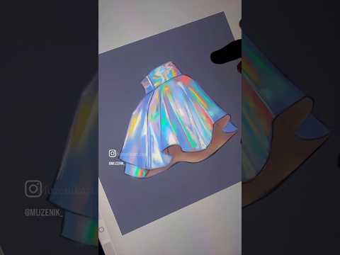 Painting a Holographic Skirt ✨ #procreateart #procreatedrawings #procreatebrushes