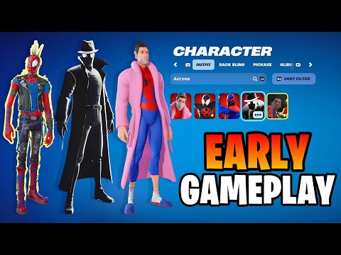 Fortnite EARLY GAMEPLAY Of Spider-Punk, Spider-Noir, & Peter B. Parker!!! 🔥 (Bundle FULL REVIEW)