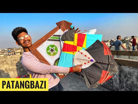 Kite Fighting And Cutting🔥 PatangBazi Desi kite Cutting Basant Uttrayan Kite Flying 2023