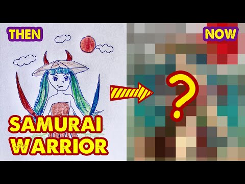 Drawing FEMALE SAMURAI Warrior | Then and Now | Huta Chan Studio