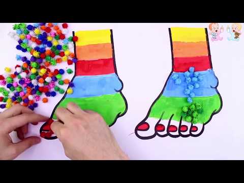 Learn Colors with Foot Painting | Drawing For Children