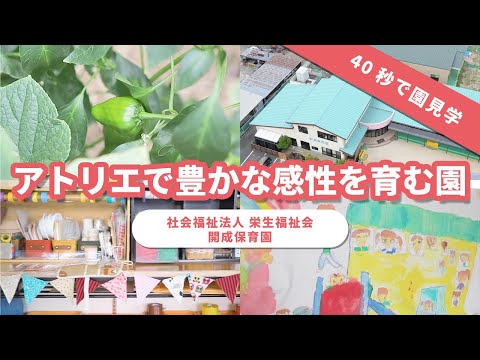 【園内ツアー】広々とした園庭とアトリエがある園/社会福祉法人栄生福祉会 開成保育園