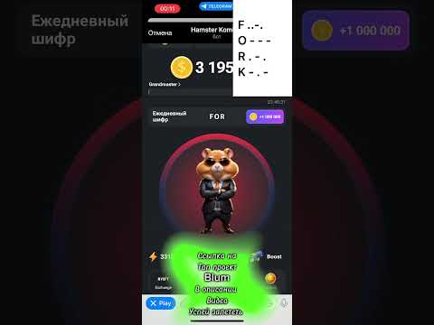 Секретный Шифр Hamster Kombat на 20 июня 24г