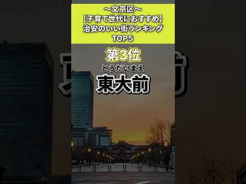 文京区　治安のいい街ランキング