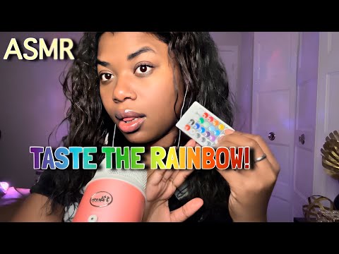 ASMR🎙️| spit painting🖌️🎨 you with colors from the LED REMOTE! 🌈