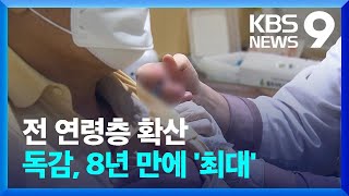 독감 유행 8년 만에 최대…청소년 등 전 연령층 확산 [9시 뉴스] / KBS  2025.01.03.