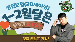 ★보험생방송★ 성인보험(30세이상) 1~2월달은 무조건 요기요!! (f.셋중 한명은 가입?)