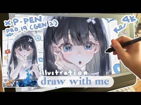 Draw with me💙XPPEN Artist 19 Pro (Gen2) Review //  Photoshop speedpaint