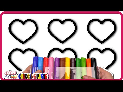 Heart Drawing and Marker Rainbow Coloring | Akn Kids House