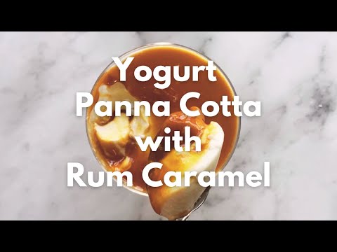 EASY High Protein Dessert | Yogurt Panna Cotta with Rum Caramel