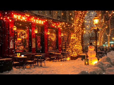 Cozy Winter Coffee Shop Ambience with Gentle Jazz Tune - Exquisite Piano Jazz for a Peaceful Holiday