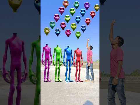 red, green, blue & purple alien dancing and deepu sakha Correct headmatching gameMagical video #funy