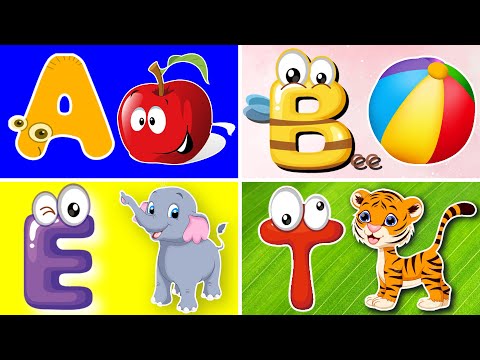 ABC Song - Learn the Alphabet with Happy Kids  - A for Apple, B for Ball, C for Cat