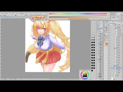 無言で作業垂れ流し【お絵かき/尾丸ポルカ】