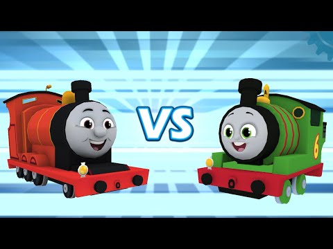 El TREN THOMAS y sus amigos en español. JAMES y THOMAS van a las carreras de trenes!.