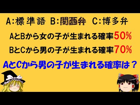 【確率】「AとCの子供」　冷静に考えると．．．【ゆっくり解説】