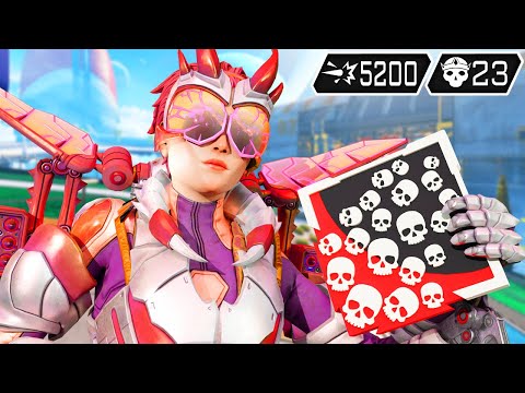 SOLO NEW VALKYRIE & 23 KILLS AND 5200 DAMAGE (Apex Legends Gameplay)