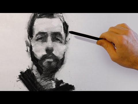 Expressive Portrait Sketch in Charcoal