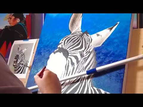 Painting a SINGING ZEBRA in Oil | Just The Meat