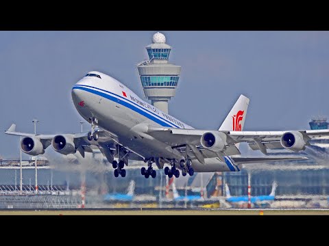 39 HEAVY TAKE OFFS | A380, B747F, A350, B777, A330 | Amsterdam Schiphol Airport Spotting