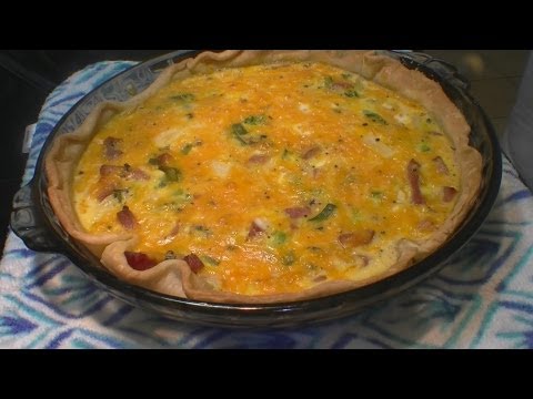 Broccoli & Cheddar Cheese Quiche w/ Ham