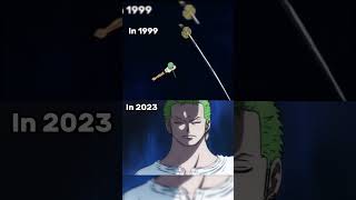 Zoro obtaining Sandai kitetsu flashback vs pre time skip ver