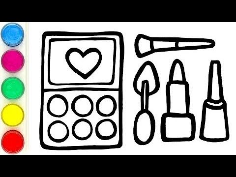 How to draw makeup kits for kids| Easy drawing for kids @Kiddysbox123