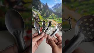 Miniature spoon and tiny cookwere #minikitchen #tinyindiakitchenshort #shorts #tinykitchenset #trend