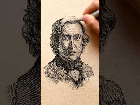 Drawing Chopin portrait #drawing #portraitdrawing #illustration #ink