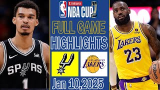 San Antonio Spurs vs Los Angeles Lakers [ FULL GAME Highlights ] NBA 2025  | NBA Highlights today