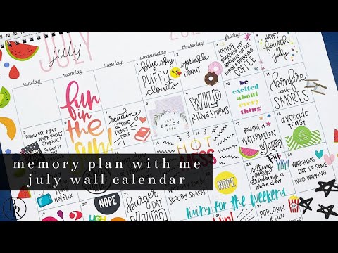 July Memory Wall Calendar | Plans by Rochelle