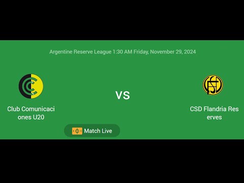 Club Comunicaciones U20 VS CSD Flandria Reserves | Argentine Reserve League | Football Live Match