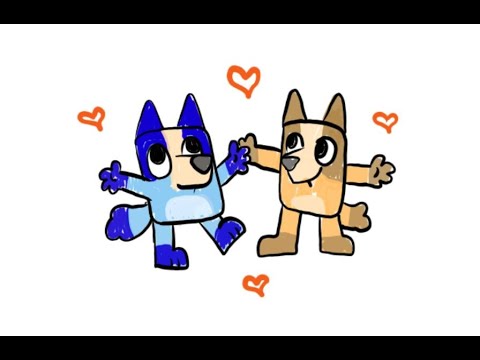 7 Year old draw Like this, Bluey and Bingo Heeler @EasyLittleDrawings