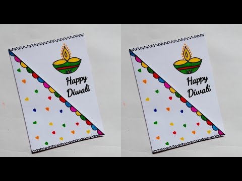 🪔 last minute 🥰 diwali special card design/how to make diwali card idea at home/white paper card