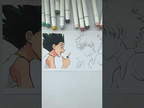 drawing Gon Freecs and Killua Zoldyck // part 1 #shorts