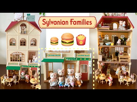 Hamburger Restaurant + 3 story House set up 🍔🍟 [ Sylvanian Families ]