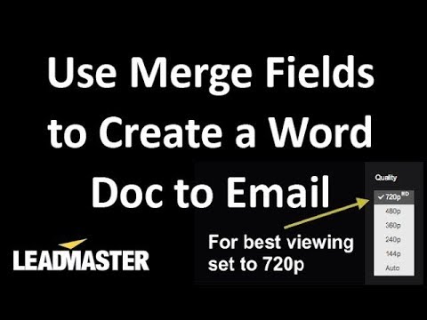 How to Use Merge Fields to Create a Word Doc to be Sent Via Email